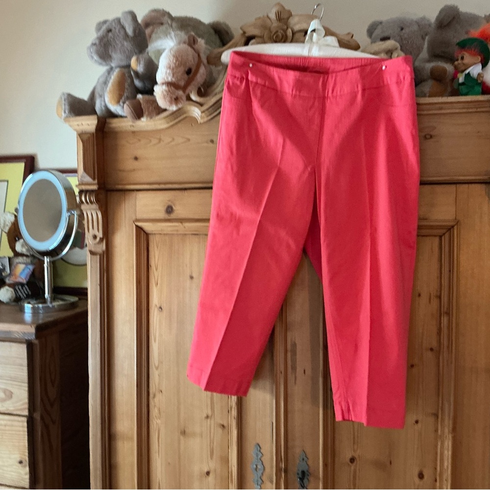 Vibrant Coral Crop Pants